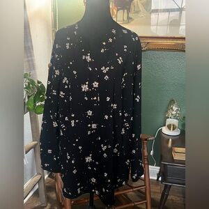 Hilary Radley Black Floral Blouse